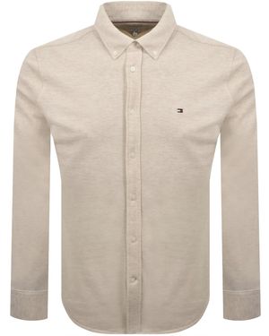 Tommy Hilfiger Knitted Long Sleeve Shirt - Natural