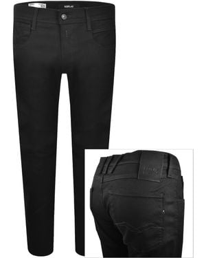Replay Anbass Hyperflex Slim Fit Jeans - Black