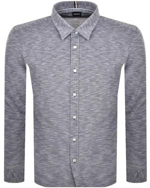 BOSS BUSINESS Boss Roan Kent Long Sleeved Shirt - Blue