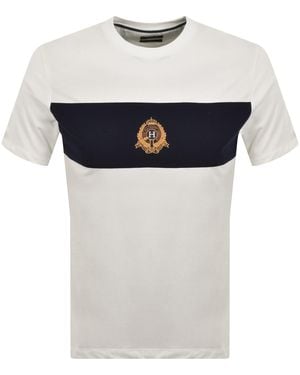 Hackett Heritage Crest Panel T Shirt Old - White