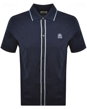 Sandbanks Contrast Tipped Placket Shirt - Blue
