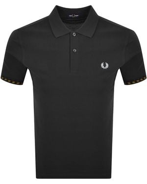 Fred Perry Jacquard Cuff Polo Anchor - Black
