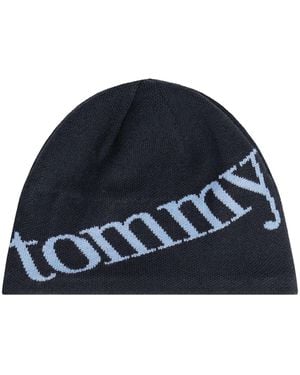 Tommy Hilfiger Script Skull Beanie Hat - Blue