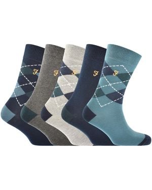 Farah Farah Surmi 5 Pack Socks - Blue