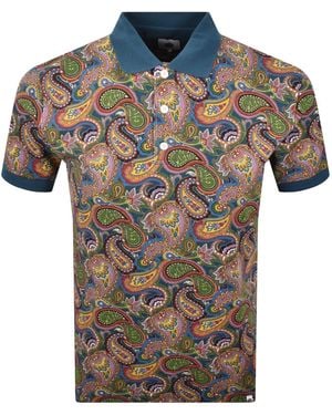 Pretty Green House Paisley Polo T Shirt - Blue