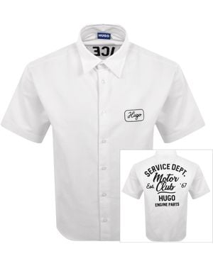 HUGO Ebronn Short Sleeve Shirt - White