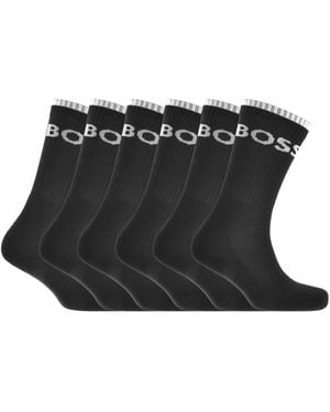 BOSS BUSINESS Boss 6 Pack Crew Socks - Black