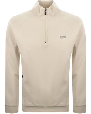 BOSS BUSINESS Boss Sense Quarter Zip Sweatshirt - Natural