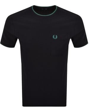 Fred Perry Pocket Detail Pique T Shirt - Black