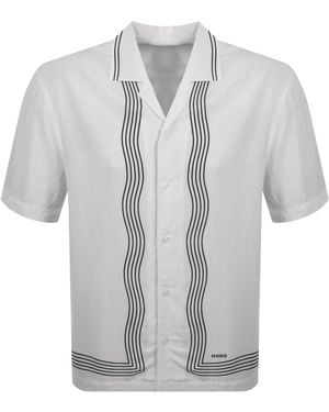 HUGO Exolino Relaxed Fit Striped Shirt - Grey