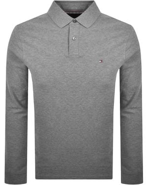 Tommy Hilfiger Long Sleeved Polo T Shirt - Grey