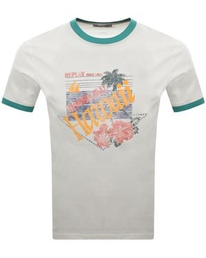 Replay Graphic T Shirt - Grey