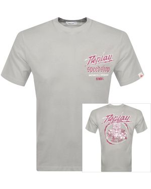 Replay Logo T Shirt - Grey