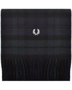Fred Perry Lambswool Tartan Scarf - Black
