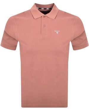 Barbour Pique Polo T Shirt Earth - Pink