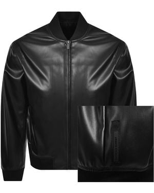 ARMANI EXCHANGE Faux Leather Jacket - Black