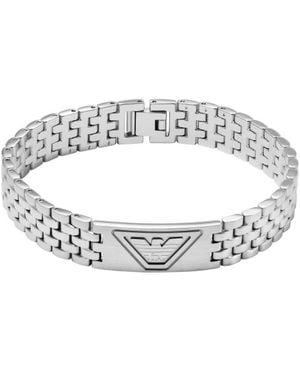 Armani Emporio Stainless Steel Id Bracelet - Metallic