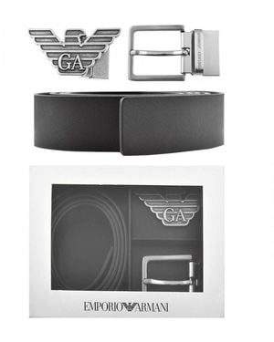 Armani Emporio Reversible Belt Gift Set - Gray