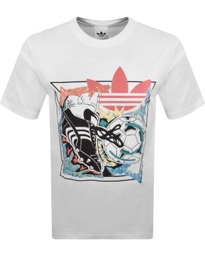 adidas Originals Anime Football T Shirt - White