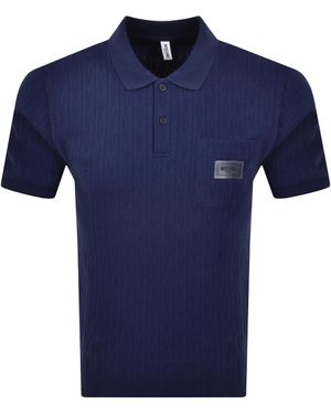 Moschino Swim Short Sleeved Polo T Shirt - Blue