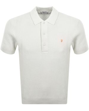 Farah Farah Thornley Knitted Polo Shirt Ecru - White