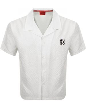 HUGO Chaffle Waffle Texture Shirt - White