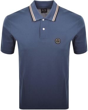 ARMANI EXCHANGE Tipped Polo T Shirt - Blue