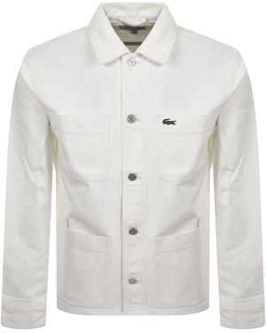 Lacoste Long Sleeved Woven Shirt - White