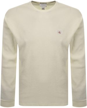 Calvin Klein Jeans Waffle T Shirt Calico - White