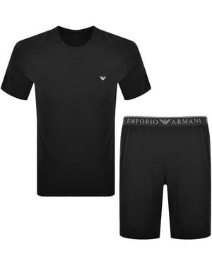 Armani Emporio Short Pyjama Loungewear Set - Black