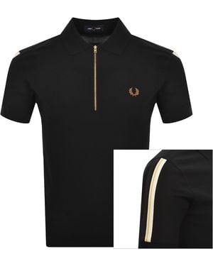 Fred Perry Tipped Tape Polo Shirt - Black