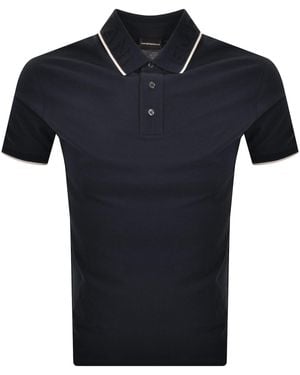 Armani Emporio Logo Collar Polo - Black
