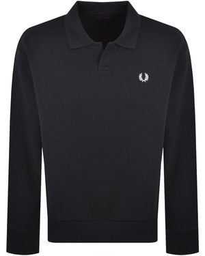 Fred Perry Waffle Jersey Sweatshirt - Blue