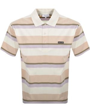 Maison Kitsuné Stripe Polo T Shirt - Natural