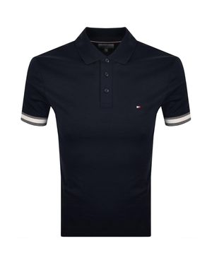 Tommy Hilfiger Liquid Flag Cuff Polo - Blue