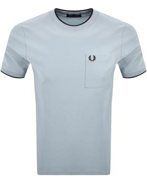 Fred Perry Pocket Detail Pique T Shirt - Blue