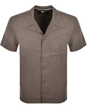 BOSS BUSINESS Boss Short Sleeve Vida Shirt - Brown