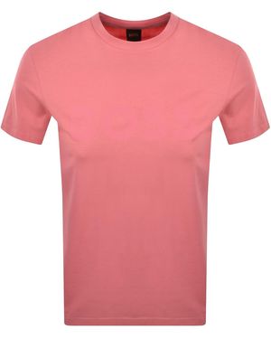 BOSS Boss Thinking 1 Logo T Shirt Deep - Pink