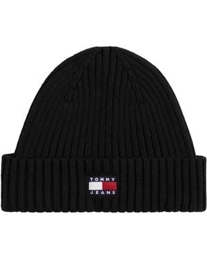 Tommy Hilfiger Flag Beanie Hat - Black