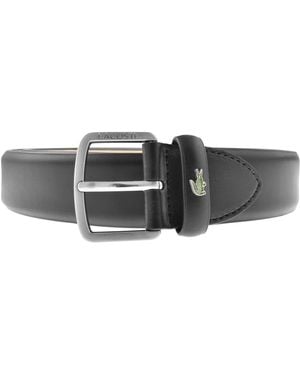 Lacoste Coated Split Leather Belt - Black