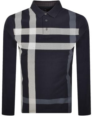 Barbour Blaine Long Sleeve Polo T Shirt - Blue