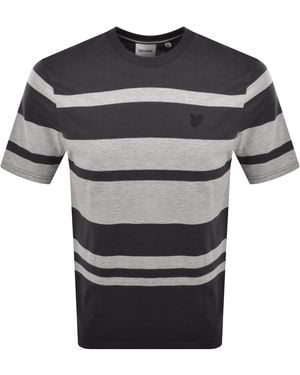 Lyle & Scott Relaxed Stripe T Shirt - Gray