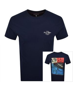 Tommy Hilfiger Back Photo T Shirt - Blue