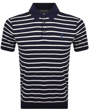 Ralph Lauren Stripe Polo T Shirt - Blue