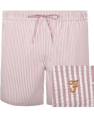 Farah Farah Colbert Seersucker Stripe Swim Shorts - Pink
