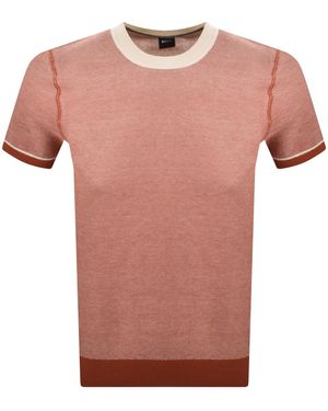 BOSS BUSINESS Boss H Jianluca Knit T Shirt Dark - Pink