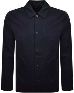 Lyle & Scott Linen Blend Overshirt - Blue