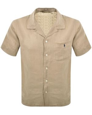 Ralph Lauren Linen Short Sleeve Shirt - Natural
