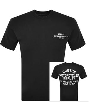 Replay Logo T Shirt - Black