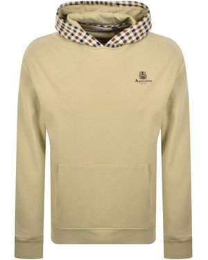 Aquascutum Active Check Hoodie Fleece - Natural